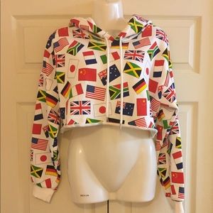 F-21 International Cropped Hoodie